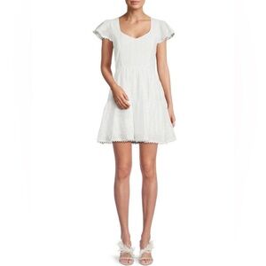 Lost + Wander Middle of Nowhere Eyelet Embroidery Mini Dress Women’s Small